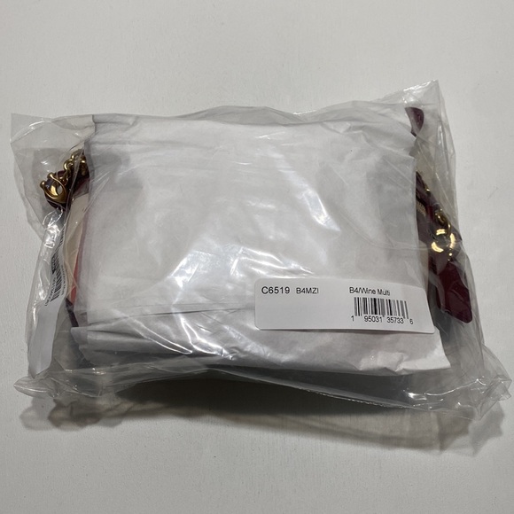 NWT Coach C6519 Quilt Chain Belt Bum Bag Fanny Pack Leather Brass/Wine Multi - Picture 5 of 7